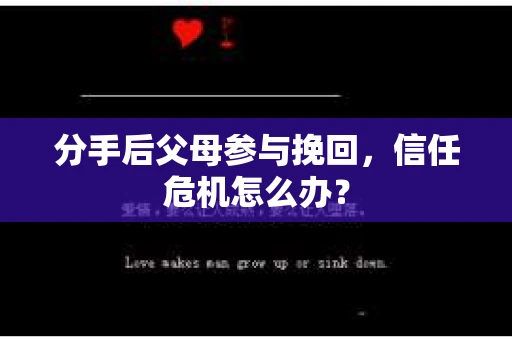 分手后父母参与挽回，信任危机怎么办？