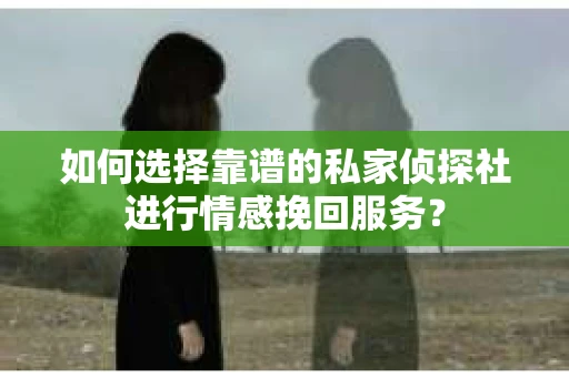 如何选择靠谱的私家侦探社进行情感挽回服务？