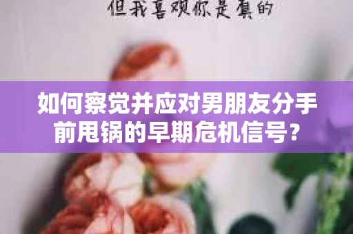 如何察觉并应对男朋友分手前甩锅的早期危机信号？