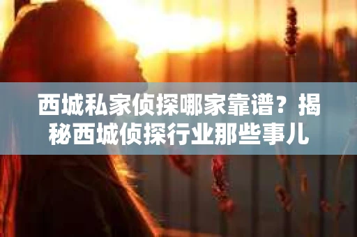 西城私家侦探哪家靠谱？揭秘西城侦探行业那些事儿